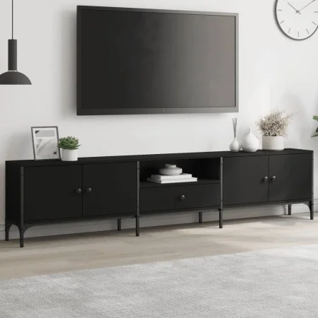 TV stand with black engineered wood drawer 200x25x44 cm by , TV Furniture - Ref: Foro24-838988, Price: 125,80 €, Discount: %