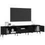 Mueble de TV con cajón madera de ingeniería negro 200x25x44 cm de , Muebles TV - Ref: Foro24-838988, Precio: 125,89 €, Descue...