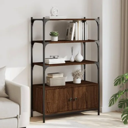 Bookshelf 3 shelves wood engineering brown 70x30x109.5 cm by , Bookcases and shelves - Ref: Foro24-838997, Price: 63,66 €, Di...