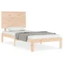 Estructura de cama individual con cabecero madera maciza de , Camas y somieres - Ref: Foro24-3193621, Precio: 91,32 €, Descue...