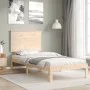 Estructura de cama individual con cabecero madera maciza de , Camas y somieres - Ref: Foro24-3193621, Precio: 91,32 €, Descue...