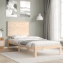 Single bed frame with solid wood headboard by , Beds and slatted bases - Ref: Foro24-3193621, Price: 92,47 €, Discount: %