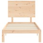Single bed frame with solid wood headboard by , Beds and slatted bases - Ref: Foro24-3193621, Price: 92,47 €, Discount: %