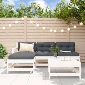 Juego de sofás de jardín 5 piezas madera maciza de pino blanco by , Garden sets - Ref: Foro24-3186530, Price: 348,43 €, Disco...