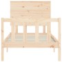 Bed frame with solid wood headboard 100x200 cm by , Beds and slatted bases - Ref: Foro24-3193391, Price: 118,65 €, Discount: %