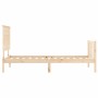 Bed frame with solid wood headboard 100x200 cm by , Beds and slatted bases - Ref: Foro24-3193391, Price: 118,65 €, Discount: %