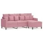 3-Sitzer-Sofa mit rosa Samthocker180 cm von , Sofas - Ref: Foro24-3201110, Preis: 346,01 €, Rabatt: %