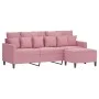 3-Sitzer-Sofa mit rosa Samthocker180 cm von , Sofas - Ref: Foro24-3201110, Preis: 346,01 €, Rabatt: %