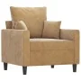 Brown velvet armchair with stool 60 cm by , Sofas - Ref: Foro24-3201104, Price: 157,47 €, Discount: %