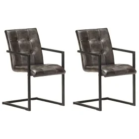 Cantilever dining chairs 2 pcs antique gray genuine leather by , dining chairs - Ref: Foro24-321850, Price: 276,58 €, Discoun...