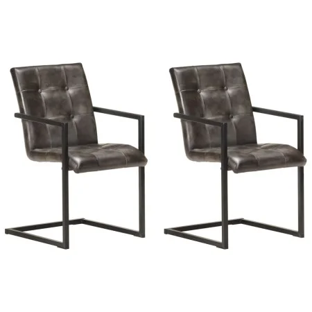 Cantilever dining chairs 2 pcs antique gray genuine leather by , dining chairs - Ref: Foro24-321850, Price: 276,58 €, Discoun...