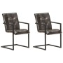 Sillas voladizas comedor 2 uds cuero auténtico gris envejecido de , Sillas de comedor - Ref: Foro24-321850, Precio: 281,01 €,...