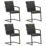 Sillas voladizas de comedor 4 unidades cuero auténtico negro de , Sillas de comedor - Ref: Foro24-3057794, Precio: 555,29 €, ...
