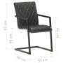 Sillas voladizas de comedor 4 unidades cuero auténtico negro de , Sillas de comedor - Ref: Foro24-3057794, Precio: 546,42 €, ...