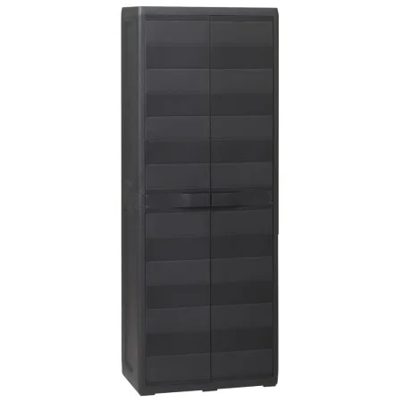 Garden cabinet with 3 shelves black by vidaXL, Lockers and storage cabinets - Ref: Foro24-43702, Price: 191,46 €, Discount: %