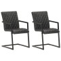 Sillas voladizas de comedor 2 unidades cuero auténtico negro de , Sillas de comedor - Ref: Foro24-321844, Precio: 279,50 €, D...