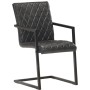 Sillas voladizas de comedor 2 unidades cuero auténtico negro de , Sillas de comedor - Ref: Foro24-321844, Precio: 279,50 €, D...