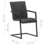 Sillas voladizas de comedor 2 unidades cuero auténtico negro de , Sillas de comedor - Ref: Foro24-321844, Precio: 275,05 €, D...