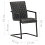 Sillas voladizas de comedor 2 unidades cuero auténtico negro de , Sillas de comedor - Ref: Foro24-321844, Precio: 279,50 €, D...