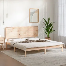 Solid wood bed frame 150x200 cm by , Beds and slatted bases - Ref: Foro24-3104808, Price: 145,64 €, Discount: %