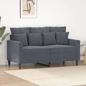 Zweiplätziges Samtsofa in dunkelgrau, 120 cm. von , Sofas - Ref: Foro24-359294, Preis: 230,93 €, Rabatt: %