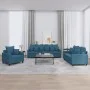Juego de sofás con cojines 3 piezas terciopelo azul by , Sofas - Ref: Foro24-3201689, Price: 689,75 €, Discount: %