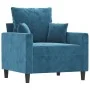 Juego de sofás con cojines 3 piezas terciopelo azul by , Sofas - Ref: Foro24-3201689, Price: 689,75 €, Discount: %