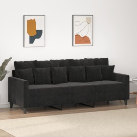 Dreisitzer-Sofa aus schwarzem Samt, 180 cm von , Sofas - Ref: Foro24-359318, Preis: 256,71 €, Rabatt: %