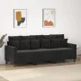 Sofá de 3 plazas terciopelo negro 180 cm by , Sofas - Ref: Foro24-359318, Price: 248,33 €, Discount: %