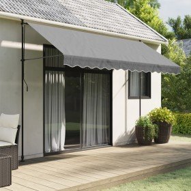 Tela de cenefa de toldo de repuesto rayas gris antracita 3,5 m en Toldos | Comprar online en Foro24