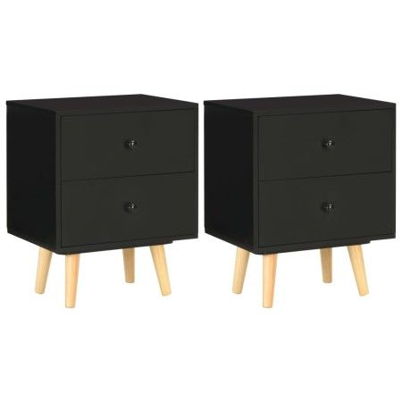Nachttische 2 Stück massives Kiefernholz schwarz 40x30x50cm von vidaXL, Nachttische - Ref: Foro24-285225, Preis: 72,55 €, Rab...