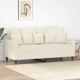 Zweisitzer-Sofa aus cremefarbenem Samtstoff, 140 cm. von , Sofas - Ref: Foro24-359311, Preis: 245,09 €, Rabatt: %