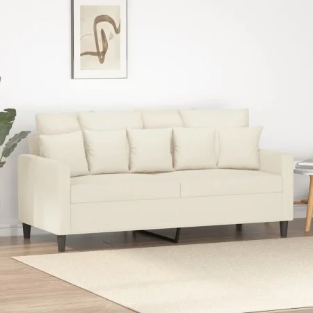 Zweisitzer-Sofa aus cremefarbenem Samtstoff, 140 cm. von , Sofas - Ref: Foro24-359311, Preis: 245,09 €, Rabatt: %
