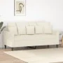 Zweisitzer-Sofa aus cremefarbenem Samtstoff, 140 cm. von , Sofas - Ref: Foro24-359311, Preis: 245,09 €, Rabatt: %