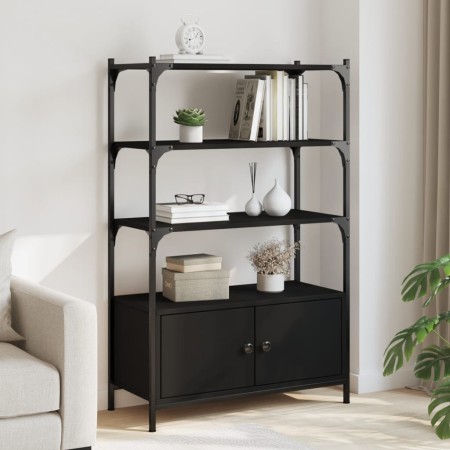 Librería de 3 estantes madera ingeniería negro 70x30x109,5 cm by , Bookcases and shelves - Ref: Foro24-838993, Price: 69,54 €...