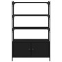 Bücherregal mit 3 Regalen aus schwarzer Ingenieurholz-MDF, 70x30x109,5 cm. von , Bücherregale und Regale - Ref: Foro24-838993...