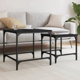 Stapelbare Couchtische, 2-teilig, aus schwarzem Ingenieurholz von , Couchtisch - Ref: Foro24-838918, Preis: 37,53 €, Rabatt: %