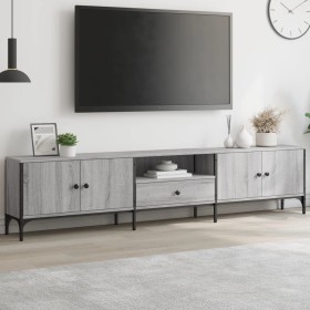 Mueble de TV cajón madera ingeniería gris Sonoma 200x25x44 cm de , Muebles TV - Ref: Foro24-838991, Precio: 101,57 €, Descuen...