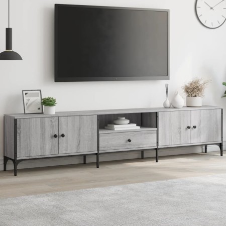 TV-Schrank mit Schublade aus grauem Sonoma-Ingenieurholz, 200x25x44 cm. von , TV-Möbel - Ref: Foro24-838991, Preis: 101,57 €,...