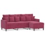 3-Sitzer-Sofa mit rotem Samthocker 180 cm von , Sofas - Ref: Foro24-3201111, Preis: 294,85 €, Rabatt: %