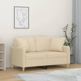 2-seater sofa with cream fabric cushions 120 cm by , Sofas - Ref: Foro24-3200903, Price: 217,79 €, Discount: %
