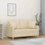 2-seater sofa with cream fabric cushions 120 cm by , Sofas - Ref: Foro24-3200903, Price: 217,79 €, Discount: %