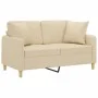 2-seater sofa with cream fabric cushions 120 cm by , Sofas - Ref: Foro24-3200903, Price: 217,79 €, Discount: %