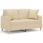 2-seater sofa with cream fabric cushions 120 cm by , Sofas - Ref: Foro24-3200903, Price: 221,36 €, Discount: %