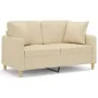 2-seater sofa with cream fabric cushions 120 cm by , Sofas - Ref: Foro24-3200903, Price: 217,79 €, Discount: %