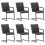 Cantilever dining chairs 6 units black genuine leather by , dining chairs - Ref: Foro24-3057795, Price: 879,55 €, Discount: %