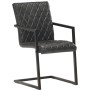 Cantilever dining chairs 6 units black genuine leather by , dining chairs - Ref: Foro24-3057795, Price: 879,55 €, Discount: %