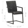 Cantilever dining chairs 6 units black genuine leather by , dining chairs - Ref: Foro24-3057795, Price: 879,55 €, Discount: %