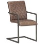 Sillas voladizas de comedor 4 unidades cuero auténtico marrón de , Sillas de comedor - Ref: Foro24-3059809, Precio: 584,04 €,...