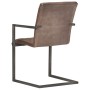 Sillas voladizas de comedor 4 unidades cuero auténtico marrón de , Sillas de comedor - Ref: Foro24-3059809, Precio: 584,04 €,...